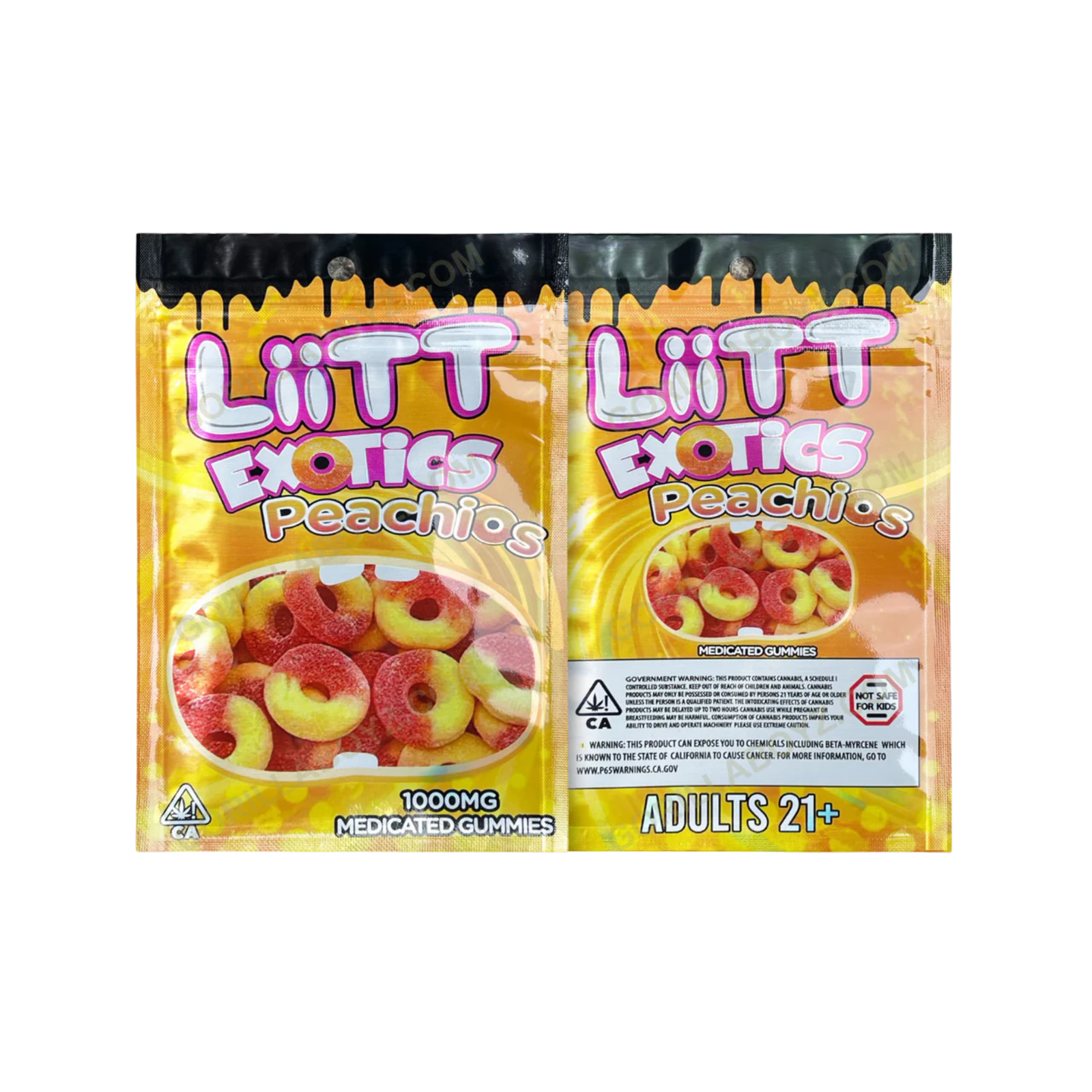 Liitt Exotics Peachos 1000mg Peach Gummies